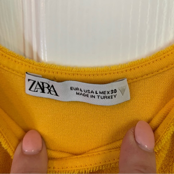 Zara Terrycloth Yellow Tank Dress, size L - Picture 2 of 6